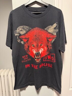 Vintage 1998 NWO WCW Wolfpack Red & Black in the House Shirt Size Large